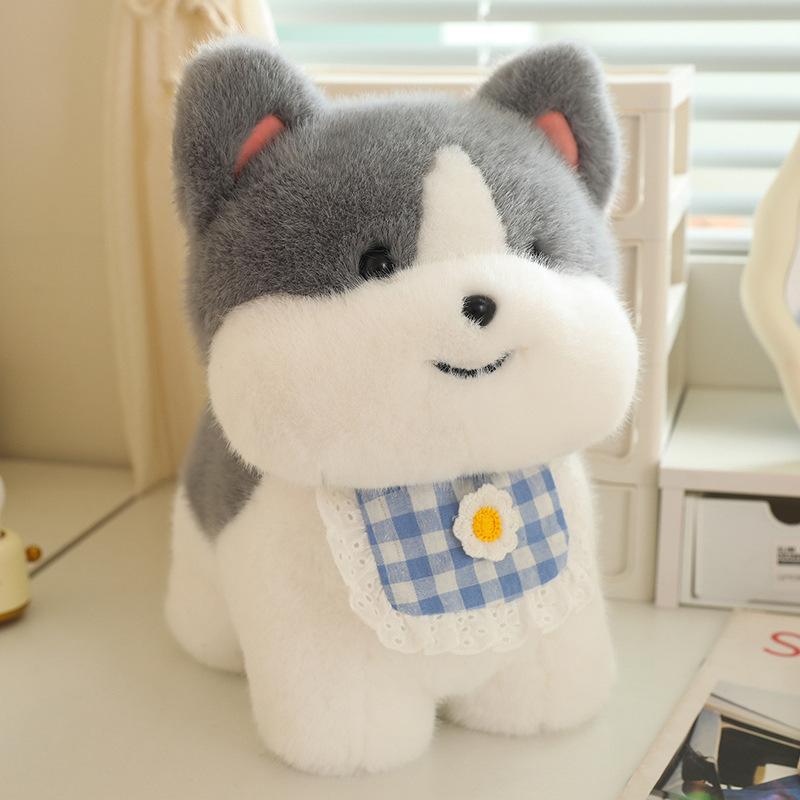 Bib Puppy Doll Cute Husky Doll Puppy Plush Toy Girl Sleeping Pillow Rag Doll