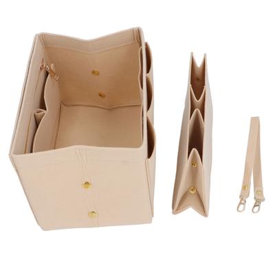 Filz-Organizer-Einsatz, Khaki, große Kapazität, Kosmetikaufbewahrung, Handtaschen-Einsatz, Trennwand