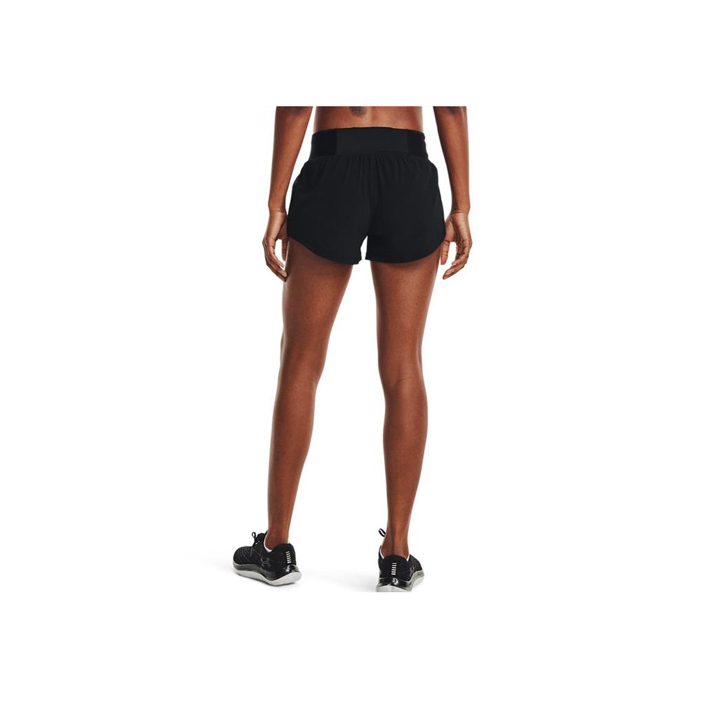 Under Armour Speedpocket Logo Solid Waist Shorts Women Shorts Black 1361379-001