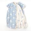 10mois Hoppetta Fluffy Gaze Baby för Nyfödda till Åldrar Blå (6-lagers gasväv) Tvåvägs pyjamas, 100% bomull, 3,