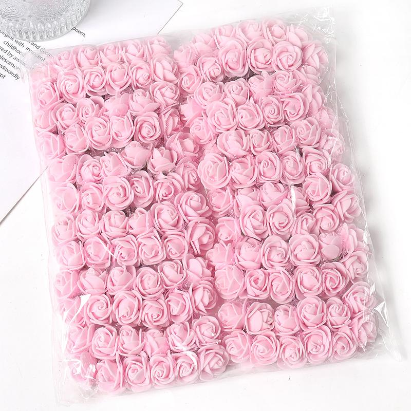 96Pcs Mini Rose Artificial Flowers Bouquet 7.5cm Foam Fake Flowers Wedding Decoration for Home Room Decor DIY Gifts Accessories