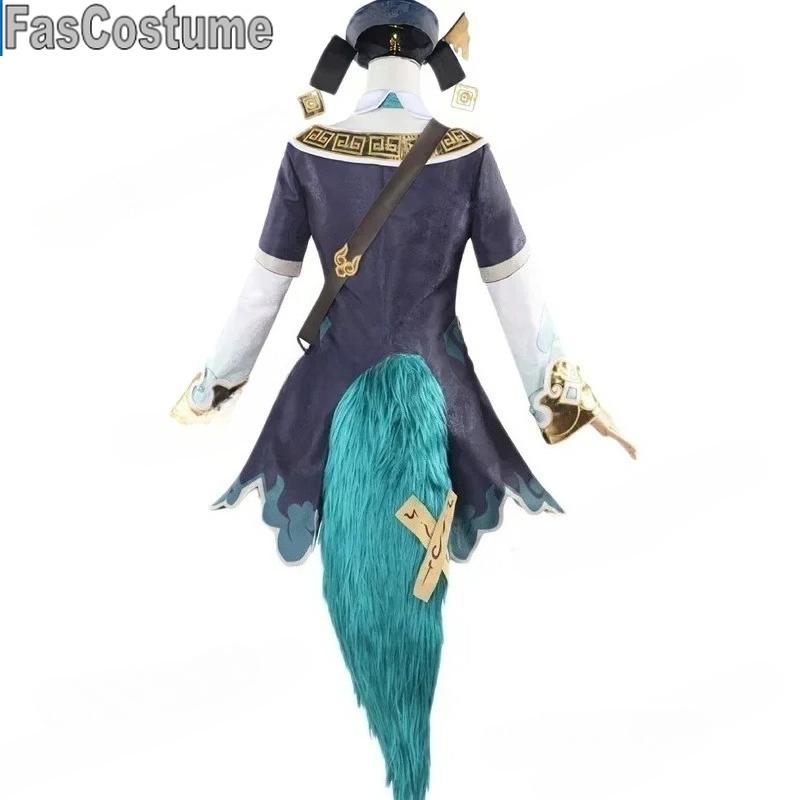 Fascostume Game Huohuo Cosplay Costume Green Wig Hair Star Rail Huo Huo Cosplay Tail For Women Party Costumes Girl Cute Outfits