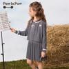 PawinPaw Girls' Cartoon Bear Dress & Cardigan Sweater Set