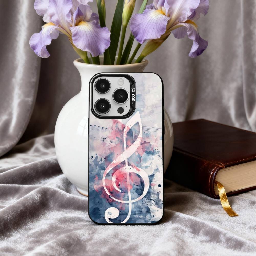 M-Music Art T-Treble Clef Phone Case For iPhone17,16,15,14,13,12,11 Plus,Pro Max Black Candy silver phone case