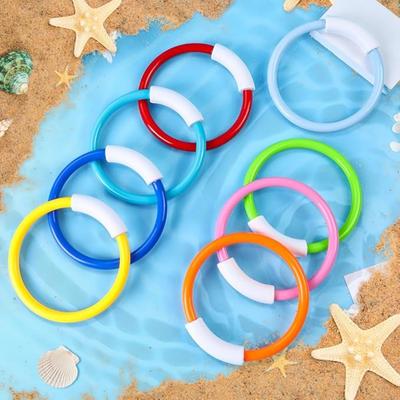 4-piece Colorful Diving Rings for Children's Pool Games - Easily Identifiable Water Toys Suitable for Swimming, Diving.