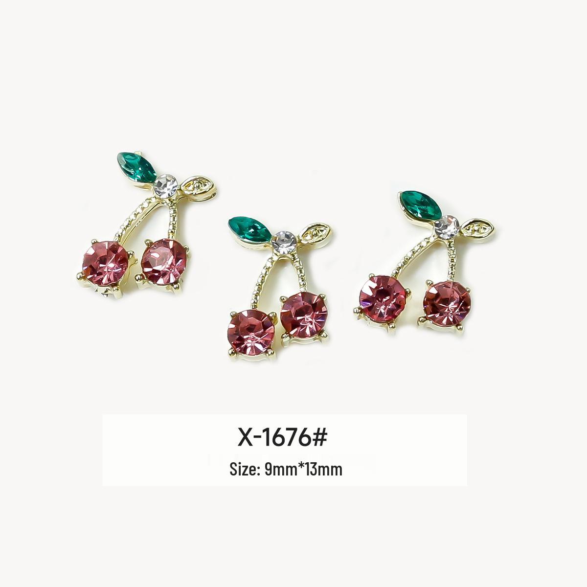 Handmade Rhinestone Cherry Pendant Charm for DIY Nail Art, Earrings, and Phone Case Accessories