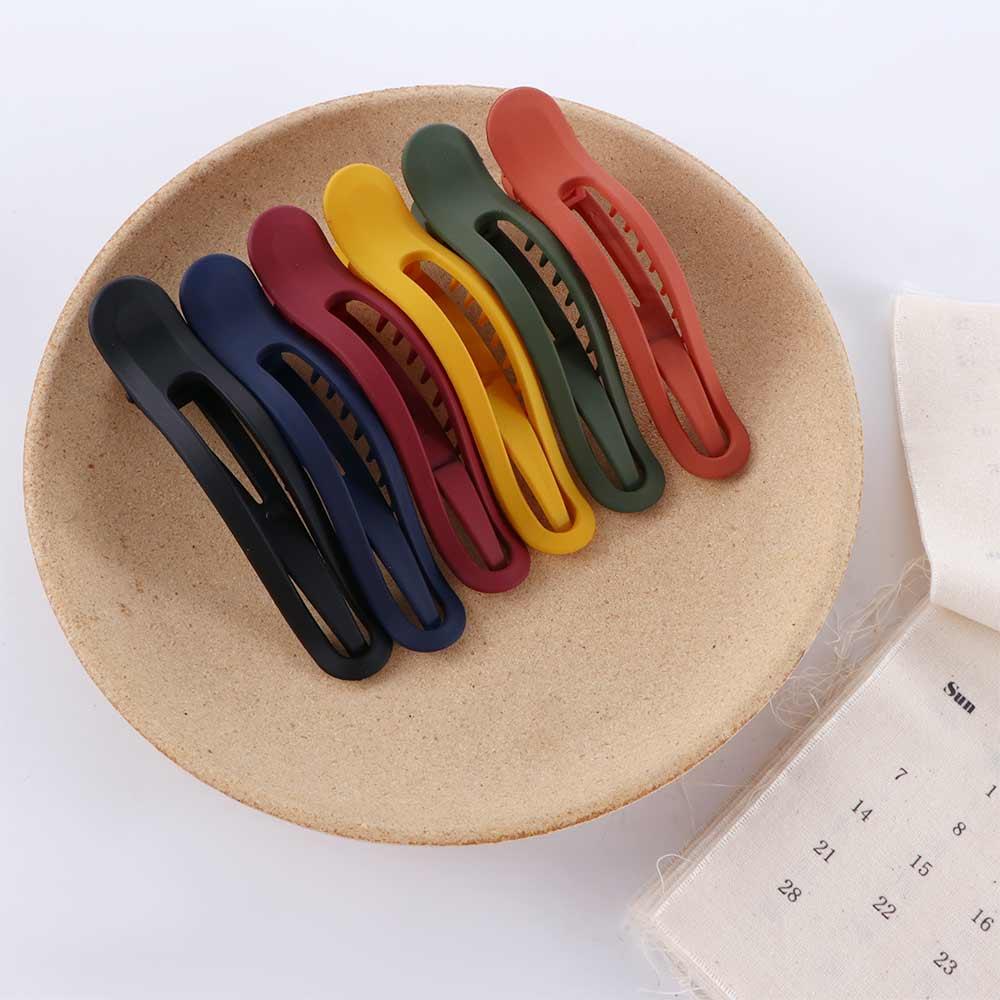 Elegant Wild Candy Color Women Girls Seamless Face Wash Hairpin Duckbill Clip Plastic Hair Claw