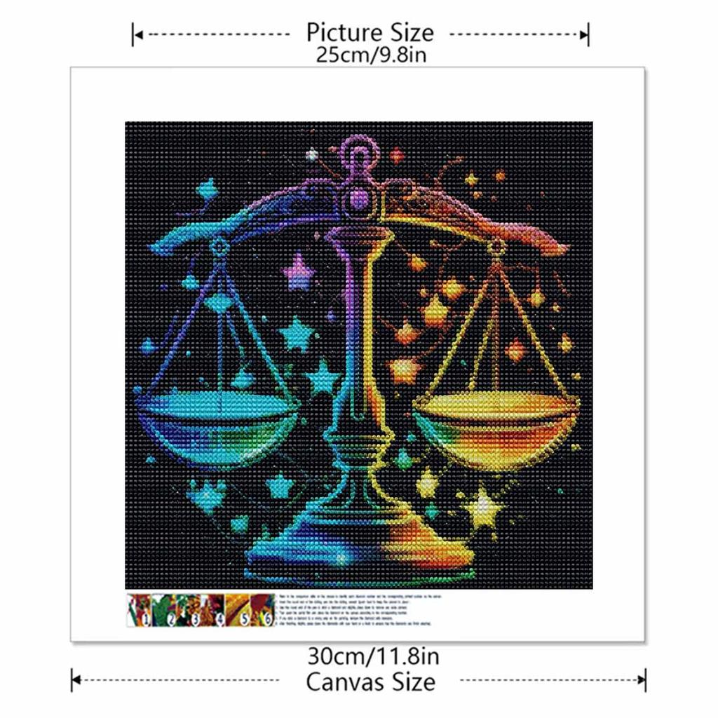 Scales Diamond Diy Zodiac Painting Cross Stitch Kit Mosaic Art Diamond Painting Full Circle Diamond Home Decoration