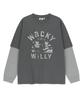 Wacky Willy Graphic Layered Long Sleeve Charcoal