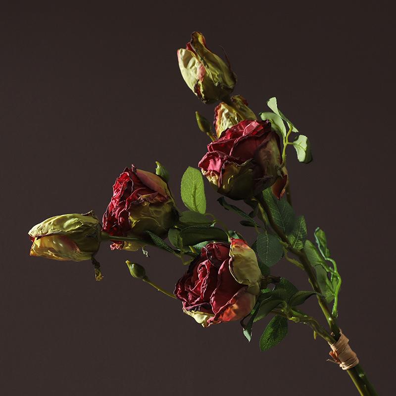

Імітація Квітки 3 Голови Пучки Троянди з Обпаленими Краями Домашня Вітальня Декорація Бонсай Композиція Штучні Квіти 56cm червоний/фіолетовий