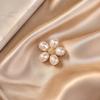 Vintage Lapel Pin 2Pcs Faux Pearl Flower Brooch, Retro Floral Anti-Exposure Neckline Pin, Women Dress Jewelry Accessories for Suit Coat Scarf Brooch