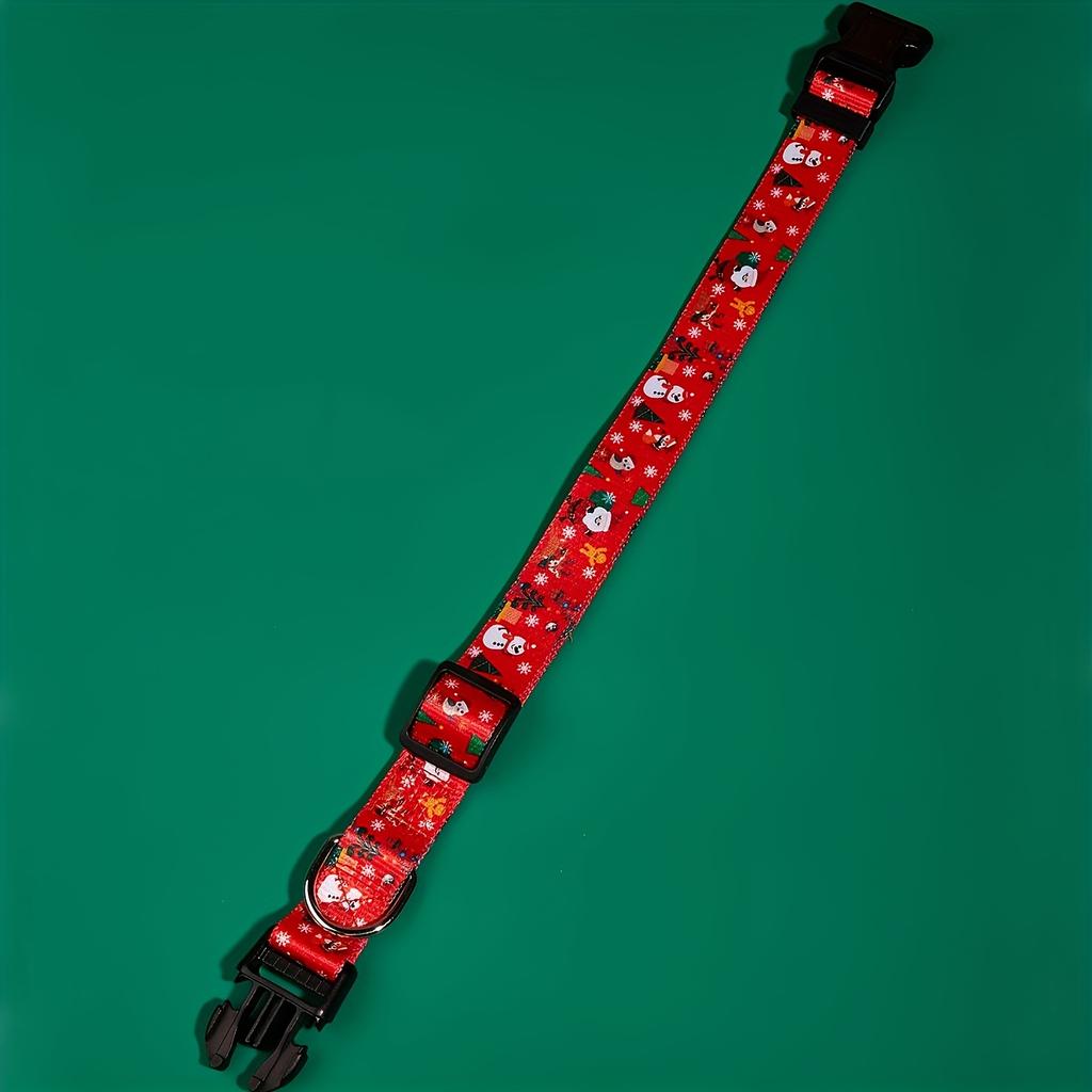 Pet Christmas Collar Dog Supplies Walking Dog Leash Chest Harness Pet Accessories Print Santa Claus Dog Collar