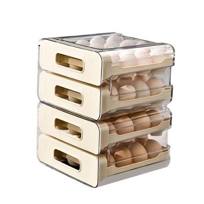 Organizzatore Uova Frigorifero Porta Uova Per Frigorifero Tipo Cassetto a 2 Strati Scatola Impilabile per Conservazione Uova Porta Uova in Plastica Trasparente