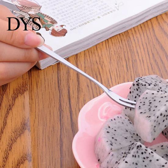 Fruits Fork 10Pcs Reusable Fruit Picks Round Tines 304 Stainless Tasting Steel 2-Tine Food Grade Dessert Kitchen Tools
