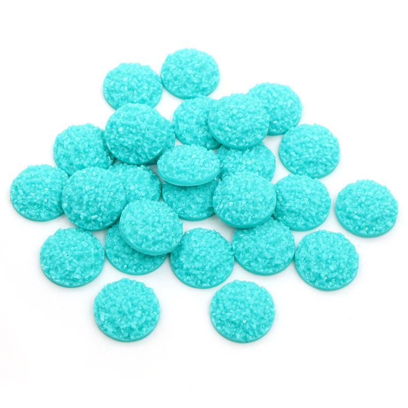 Natural Ore Druzy 8mm 10mm 12mm 40pcs Multi-Color Flat Back Resin Cabochons Dome For Bracelet Earrings DIY Jewelry Findings