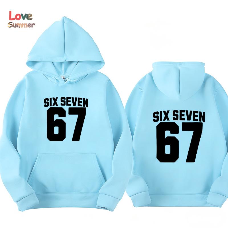 67 Hoodies Boys Girls Pullovers Harajuku Hoodies 67 Printed Fleece Hoodie Kids Fall Winter Casual Fashion Unisex Sweatshirt