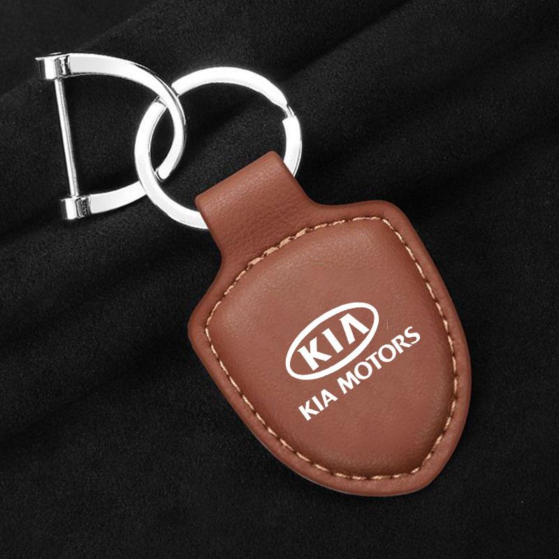 2026 Het Bilklistermärke Bilskydd Läder Nyckelring Kreativ Par Nyckelring För Kia Sportage Cerato Optima K2 K3 K4 K5 Rio Picant