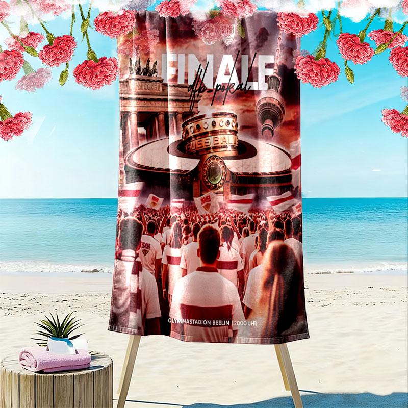 Stuttgart Dream Print Strandtuch, Großes Weiches Schnelltrocknendes Handtuch für Strand Camping Schwimmen