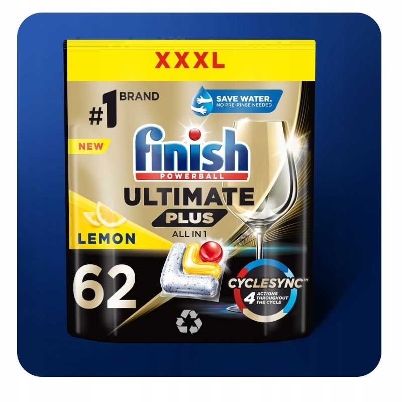 Finish Ultimate Plus 62 Lemon Capsules
