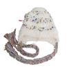 Korean Style Women's Cute Knit Hat Colorful Snowflake Fleece Hand Woven Tie Strap Autumn Winter Warm
