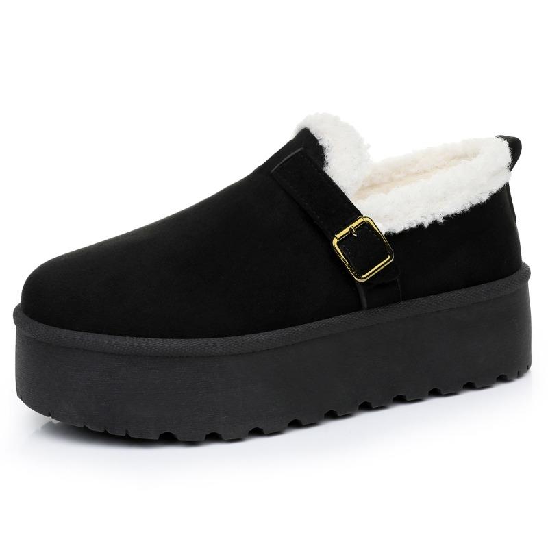 Fashion 2025 New Fur Platform Women Ankle Boots Flats Suede Warm Shoes Woman Trend Designer Brand Short Plush Cozy Femme Snow Botas