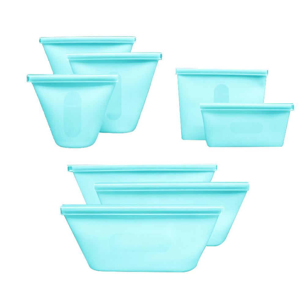 

Герметичный мешок для хранения на молнии, силиконовый мешок для еды 200 мл/250 мл/500 мл/750 мл, фрукты, овощи, закуски, посуда, морозильник, многоразовый 8Pcs