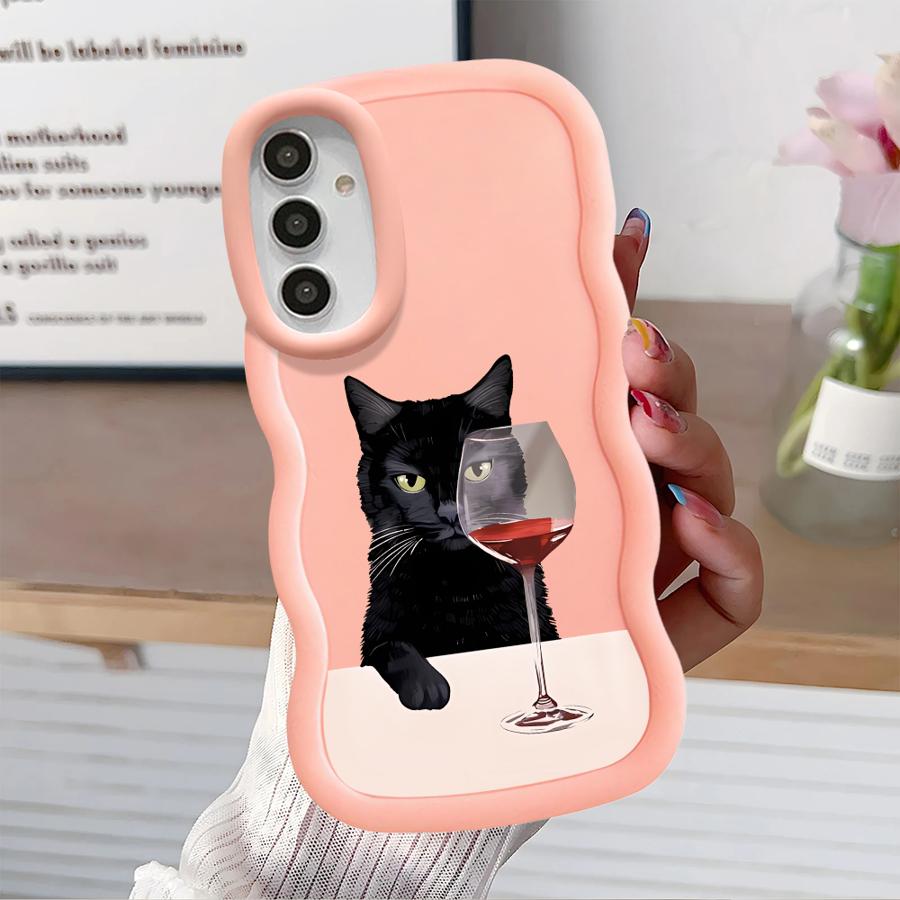 Leicht betrunkene Katze Hülle für Samsung Galaxy A14 A16 A13 A12 A15 A11 A21s A52 Weiche Handyhülle A06 A22 A33 A53 A04 A03 A05 A23
