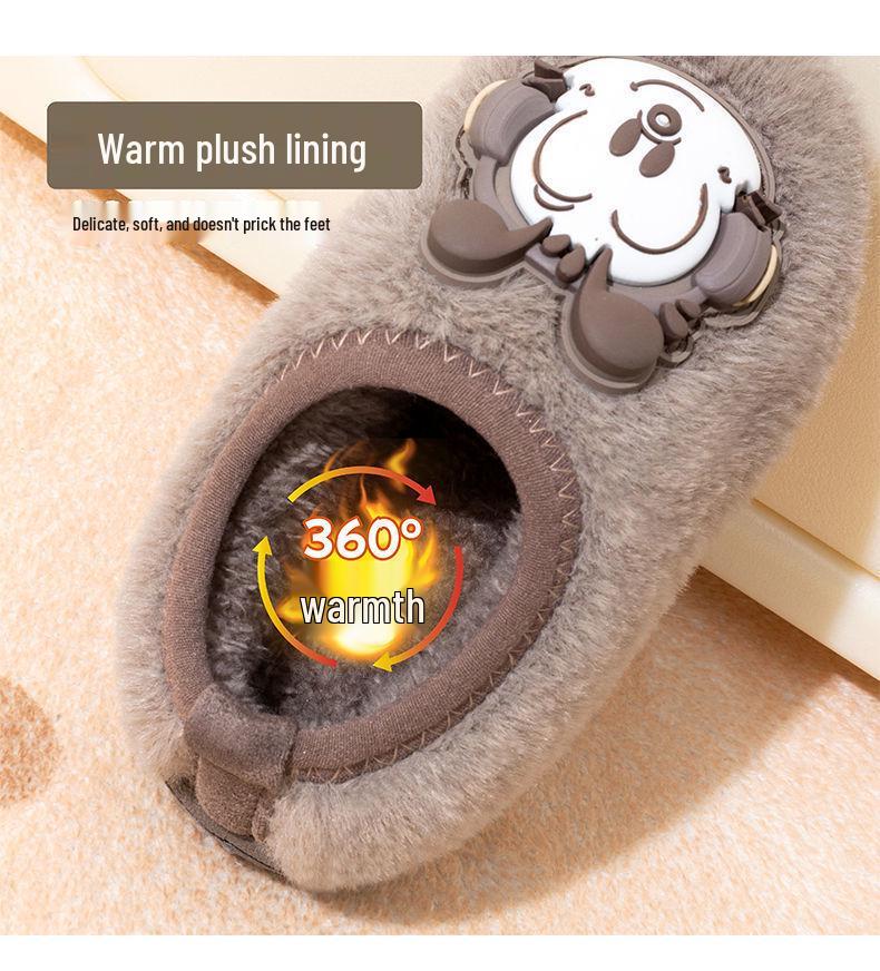 Bobodou Boys' Non-Slip Winter Indoor Cotton Shoes with Heel Cover & Fur Lining