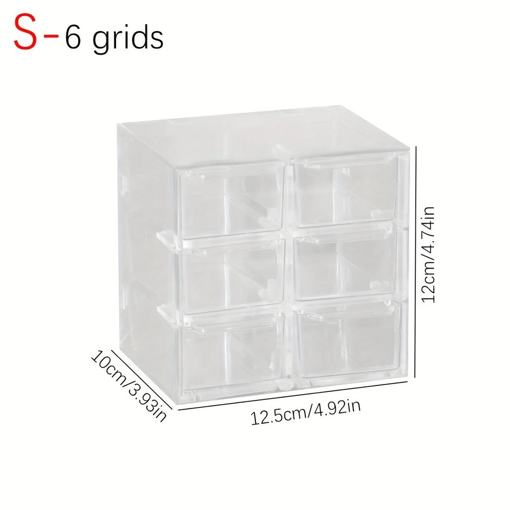 1pc drawer style multifunctional 6/9/12 grid stackable bead storage box transparent acrylic desktop jewelry display box