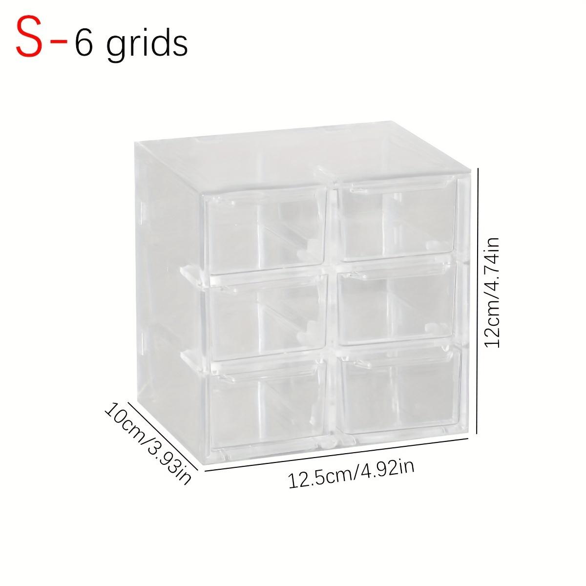 1pc drawer style multifunctional 6912 grid stackable bead storage box transparent acrylic desktop jewelry display box 2630₽