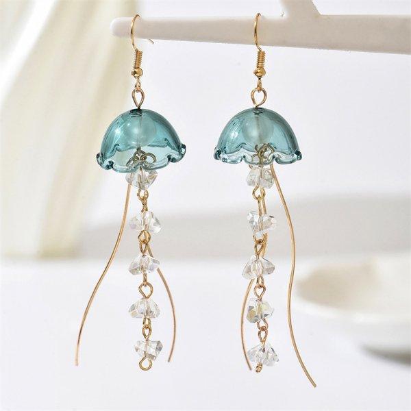 Creative Acrylic Graduated Jellyfish Pendant Earrings for Women Dreamy Pink Animal Earrings Summer Party Jewelry Accessories