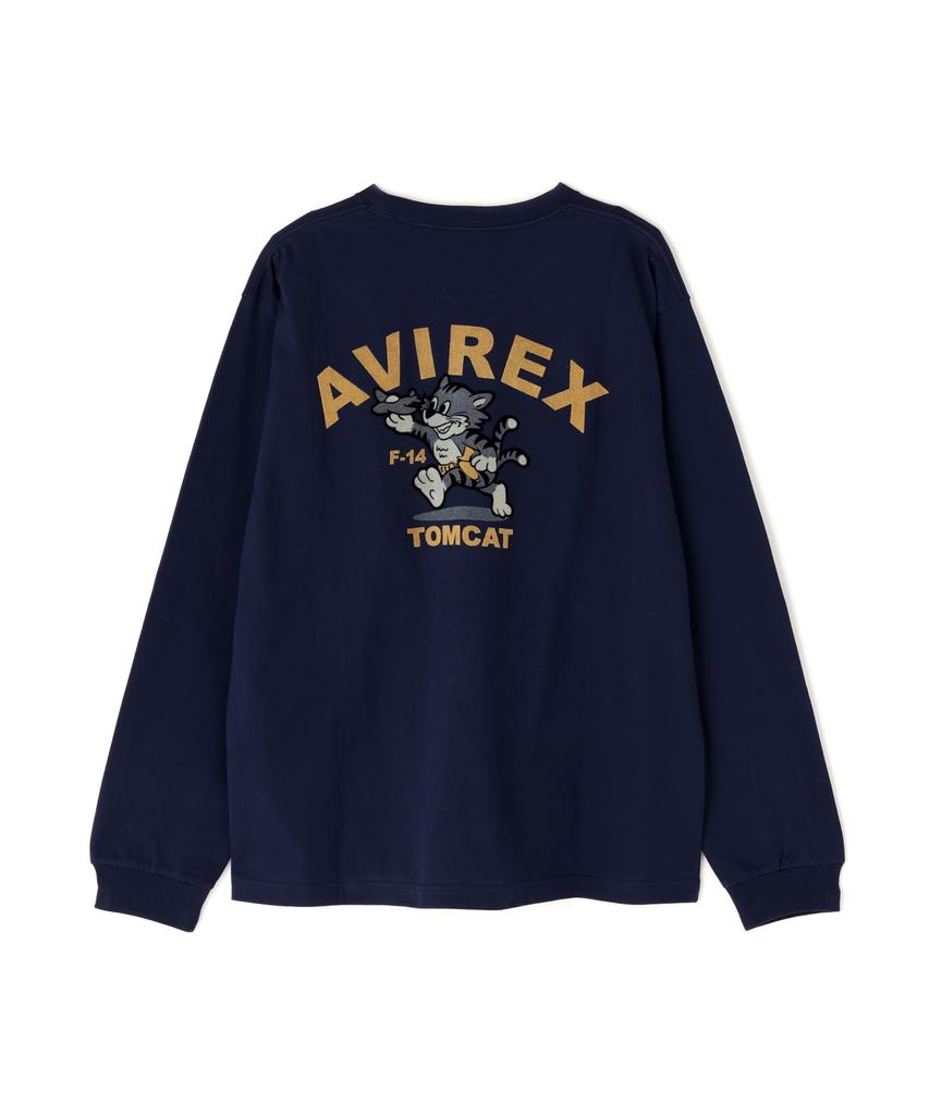 AVIREX TOMCAT L/S T-SHIRT navy
