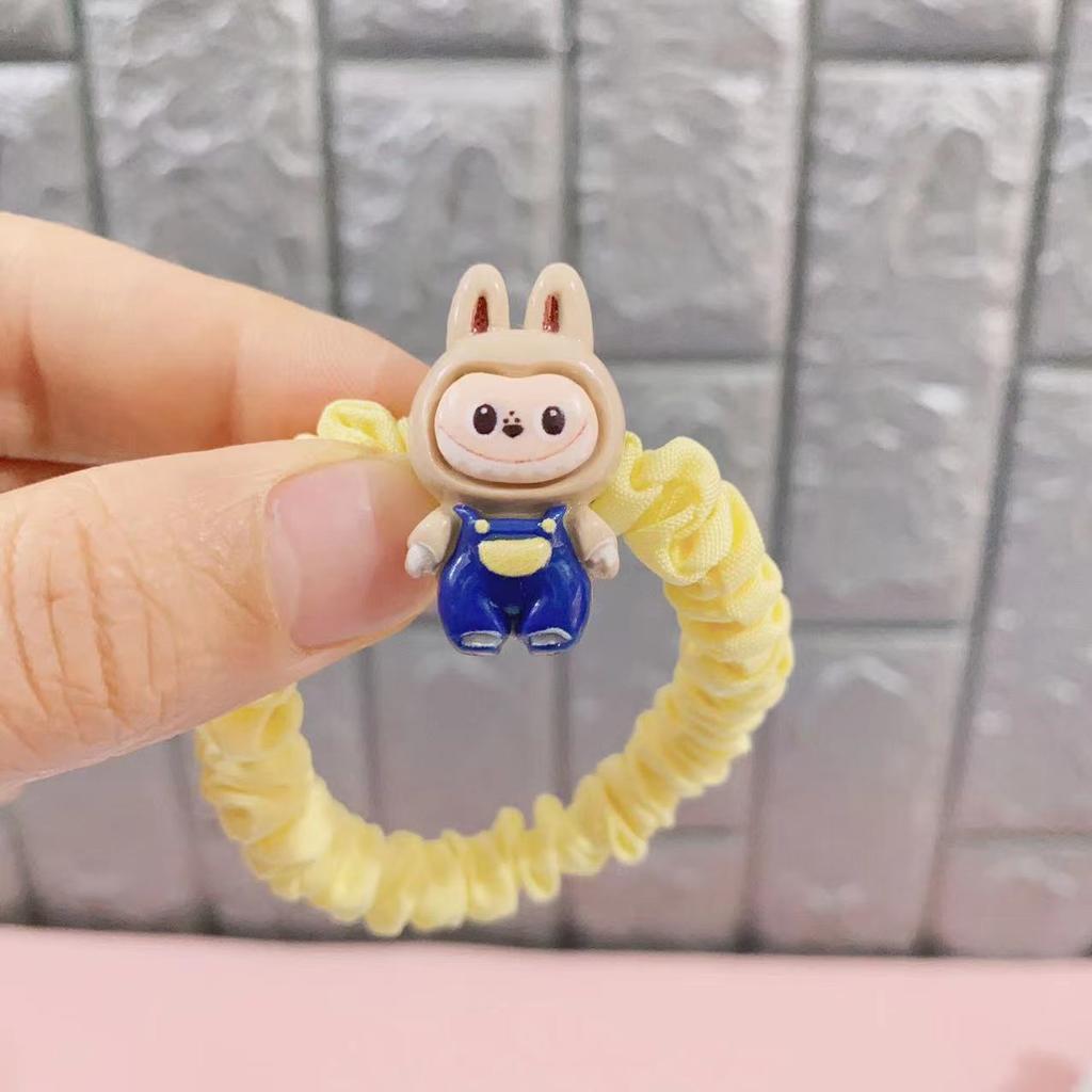 1Pcs Cartoon Labubu Hair Ropes Cute Anime Labubu Women Elastic Hair Circle Hair Accessories Ponytail Kawaii Girls Holiday Gifts