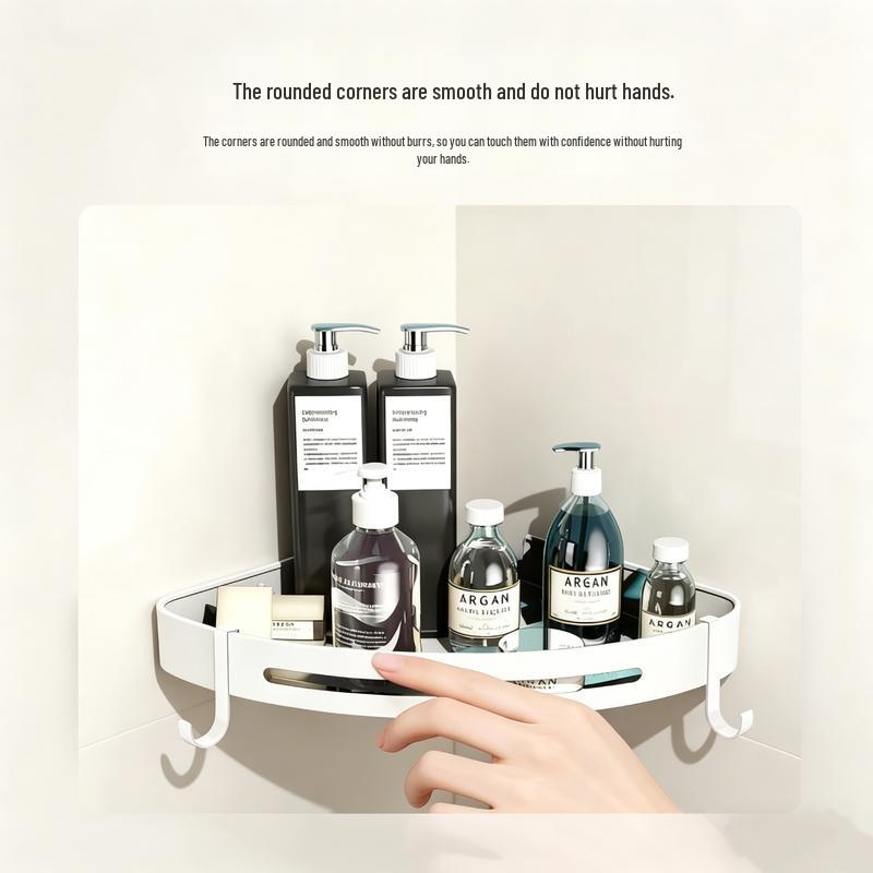 Xinpei Drill-Free Space Aluminum Corner Bathroom Shelf