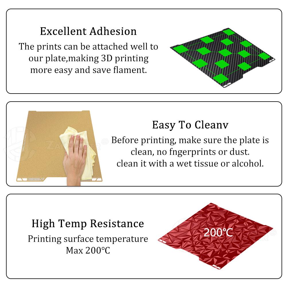 For Bambu Lab H2C PEO PET PEY PEI Build Plate 335x325mm Double Side Textured Sheet Smooth Heated Bed for 3D Printer Parts