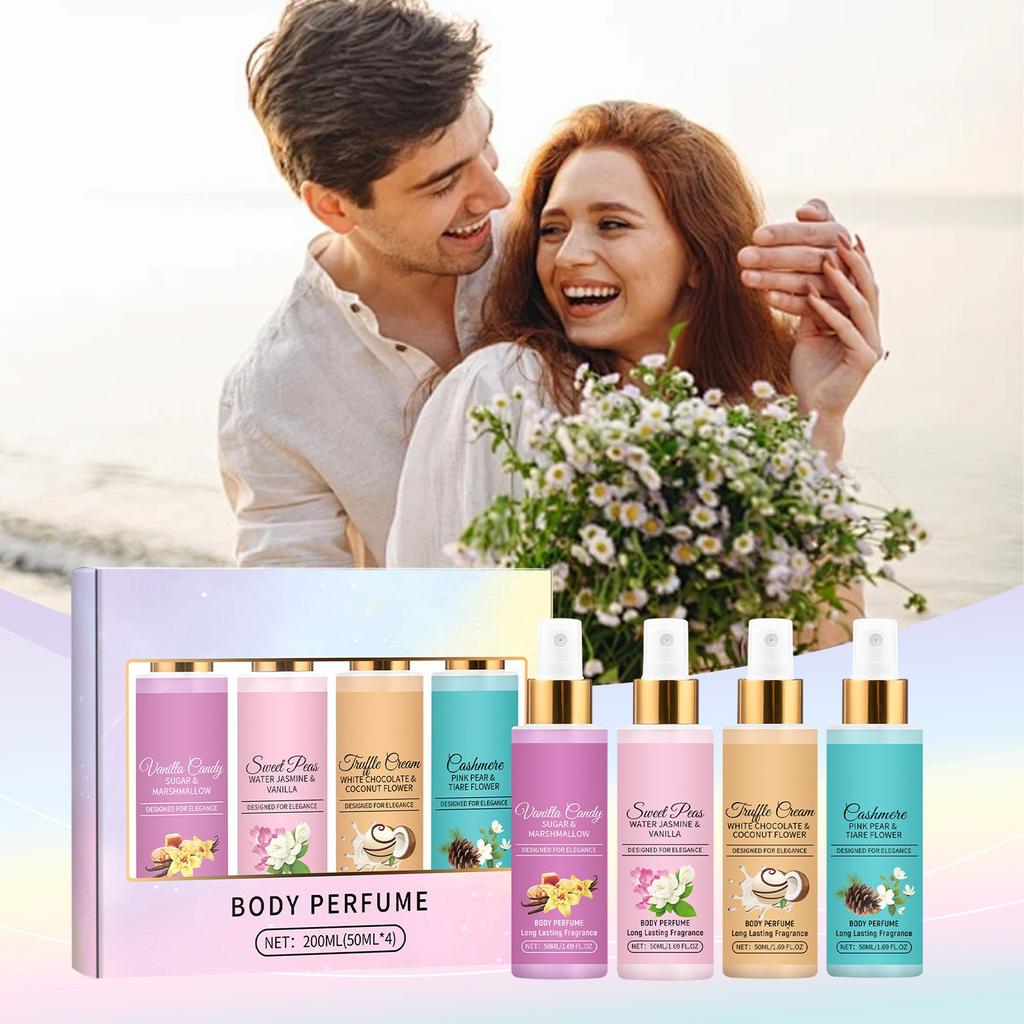 Body Moisturizing  Perfume Oil Long-lasting Perfume Suitable For Valentine's Day, Party, Music Festival,Dating  50ml*4
