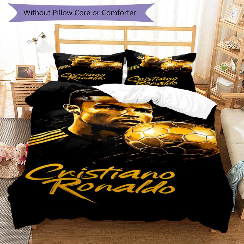 Ronaldo's Muscular Celebration Bedding Set, Breathable Duvet Cover with Pillowcases, Soft Bed Linen for Bedroom Home Decoration, Perfect Festival Birt