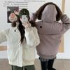 Real Shot New Temperament Large Size Women's Clothing Big Fur Collar Tooling Pie Overcome Loose Girlfriends Fashion Cotton Clothes Jacket