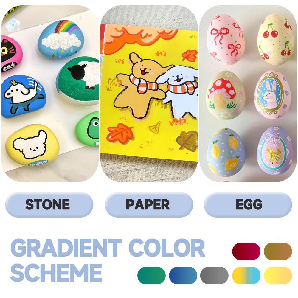 Premium  Direct Liquid Dual Tip Acrylic Marker 12 Colors Brush Soft&Fine Tip Marker Art Painting Pen For Rock Graffiti