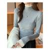 Lace Patchwork Half High Neck Base Sweater for Women, Autumn and Winter Thread Slim Fit Sweater, Lace Knit Sweater, Inner Top