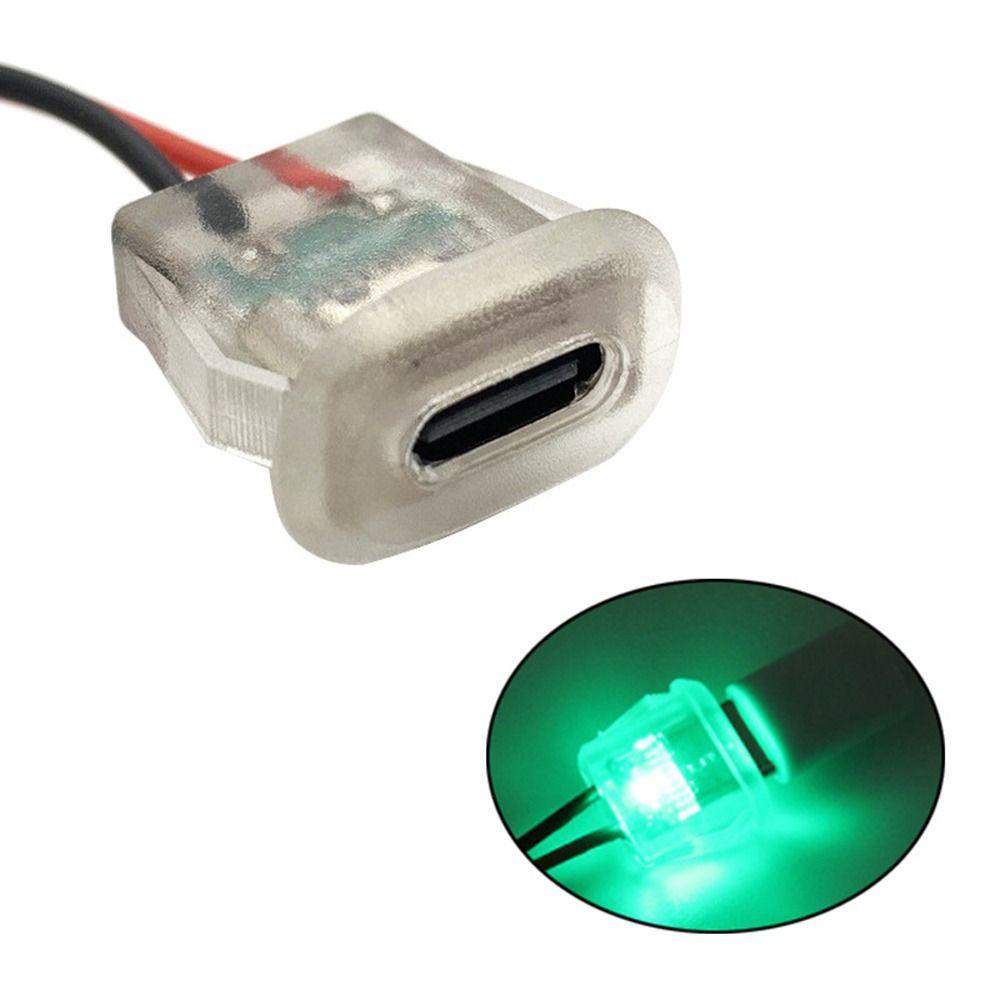 

With LED lights Plate 5A Input Type Charging Socket Waterproof TYPE-C Female Connector Jack