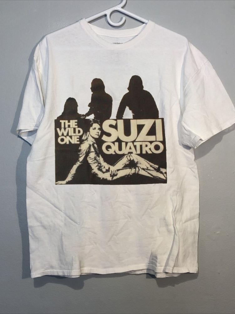 Suzi Quatro The Wild One Song Tee White Unisex T-Shirt Full Size UB285 Unisex T-Shirt M