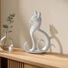 Yousheng 3D Printed Cat Figurine, Minimalist Elegant Sitting Cat Sculpture, Modern Animal Ornament for Home Office Desk Shelf Decor