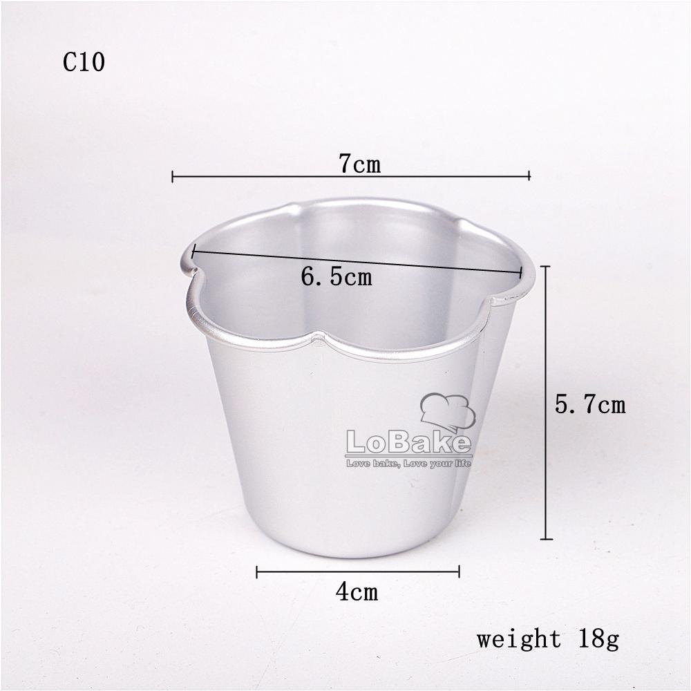 10pcs/lot Various Design Fluted Edge Wavy Flower Cup Boat Round Shape Aluminium Tart Mould Jelly Pudding Cup Cupcake Mold Baking