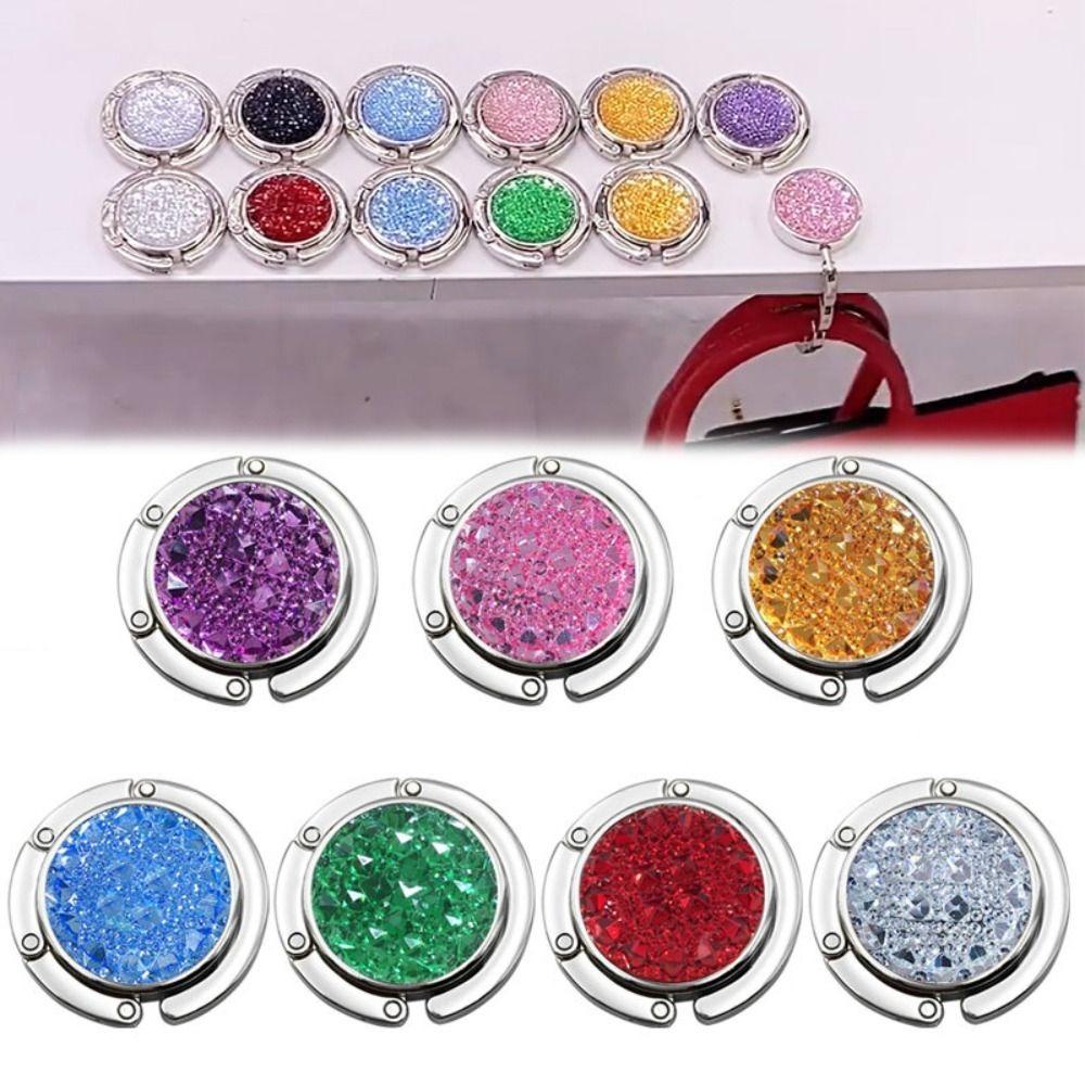 Round Bag Hook Holder Aluminum Alloy Handbag Hook Portable Folding Hook  Women