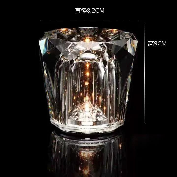 Diamond-shaped Rechargeable Night Light Crystal Atmosphere Table Lamp  for Bedroom Living Room Bar Bedside Party Decor Lighting