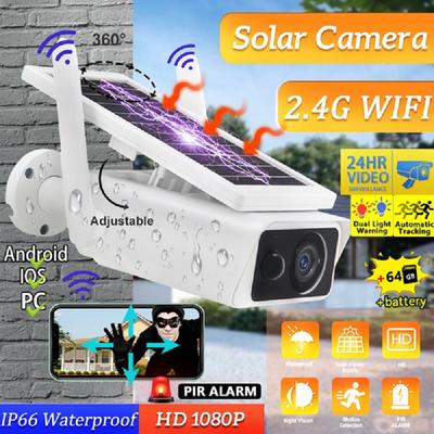 3MP solárna WIFI kamera Bezdrôtová CCTV bezpečnostná sledovacia kamera Nízka spotreba IP66 vodotesná IP kamera s NightVision PIR Detect