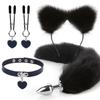 Anal Sex Toys Fox Tail Butt Plug Sexy Plush Cat Ear Headband With Bells Necklace Set Massage Sex Toys For Women Couples Cosplay