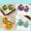 European Style Chic Enamel Drop Oil Floral And Leaf Earrings For Women