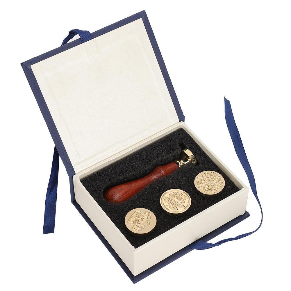 Wax Seal Stamp Set DIY Retro Decorate Snow Flower Crown Pattern Handicrafts Tools